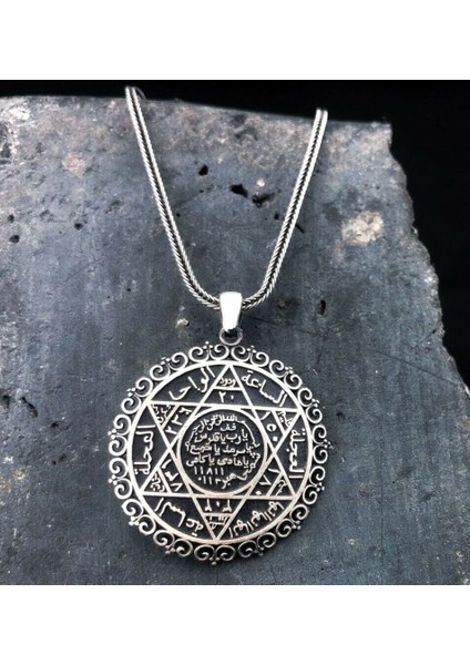 Süleyman Mührü 925 Ayar Gümüş Erkek Kolye