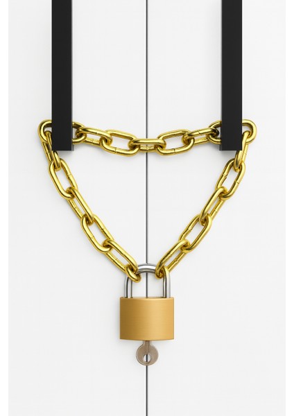 35 cm Zincirli Kilit 32MM Asma Kilit 3 Yedekli 3mm Zincir Dolap Kilidi