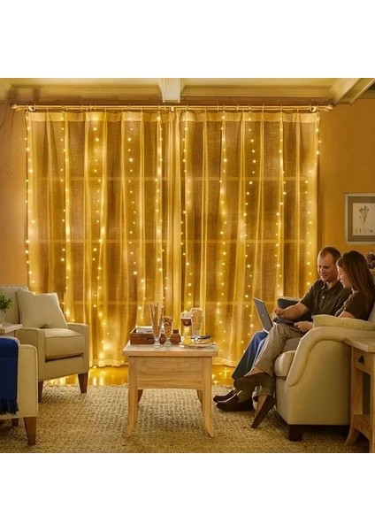 Perde LED 3MX3M Kumandalı 8 Fonksıyonlu 300 Ledli 10 Sarkıtlı Peri Ledi USB Girişli fırsatları