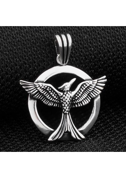 Anka Kuşu 925 Ayar Gümüş Erkek Kolye Ucu