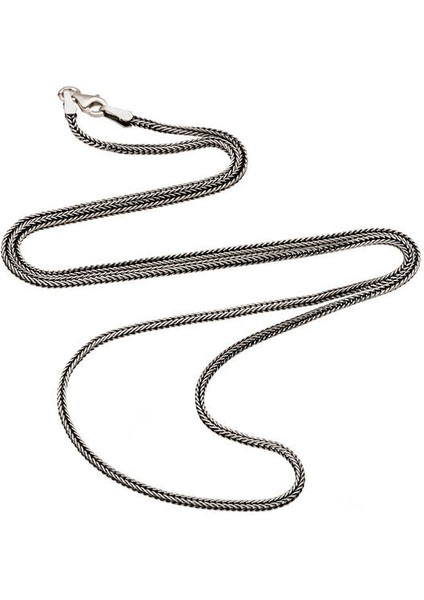 Tilki Kuyruğu 2mm Zincir 925 Ayar Gümüş Erkek Kolye