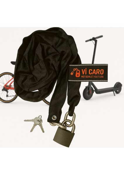 6 mm Kalınlık 1 Metre Uzunluk Bisiklet Kilidi E Scooter Kilidi Çok Amaçlı Zincir Kilit