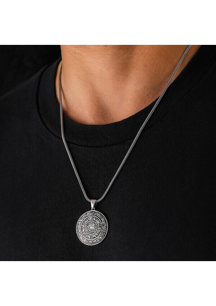 Ayetel Kursi Muskalık ve Çevşen 925 Ayar Gümüş Erkek Kolye