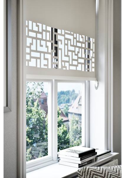 Lazer Kesim Mat Stor Perde, Lazer Kesimli Klasik Serisi, C-3002 Ekru Renk fiyatları