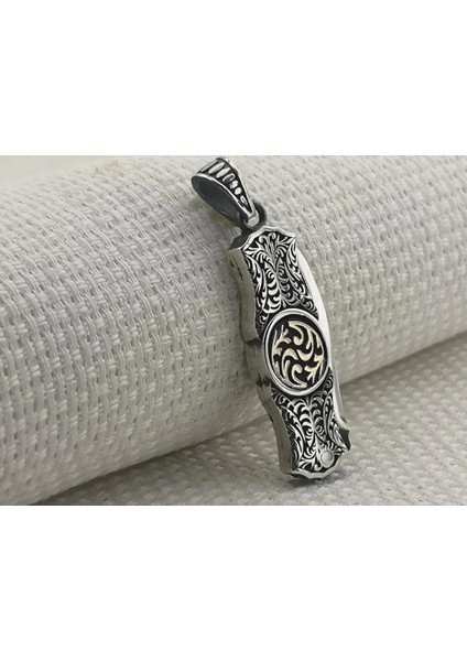 Cakı Özel Tasarımlı Özel Işlemeli 925 Ayar Gümüş Erkek Kolye Ucu