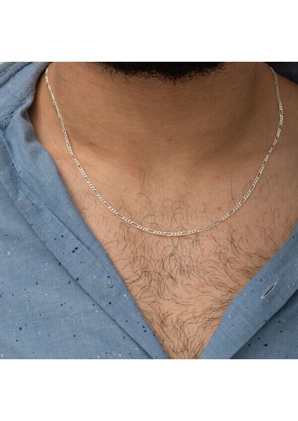 Figaro Zincir 925 Ayar Gümüş Erkek Kolye
