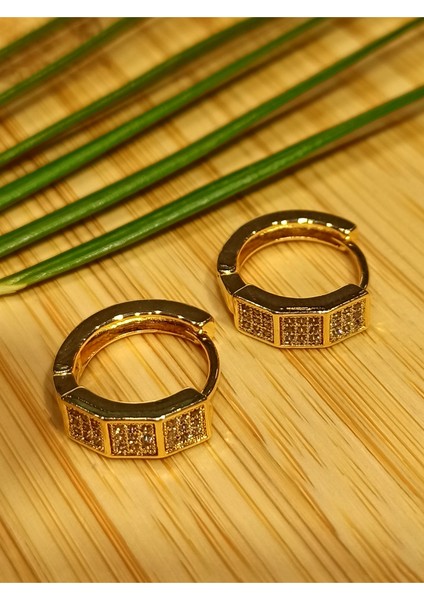 Altın Renk Lüks Gösterişli Figürlü Küçük Yuvarlak Küpe fiyatları