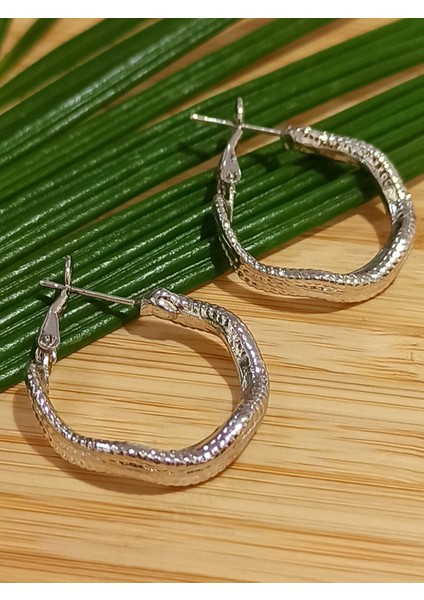 Gümüş Renk Lüks Gösterişli Figürlü Halka Küpe fiyatları