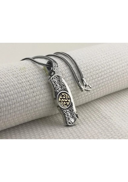 Cakı Özel Tasarımlı Özel Işlemeli 925 Ayar Gümüş Erkek Kolye