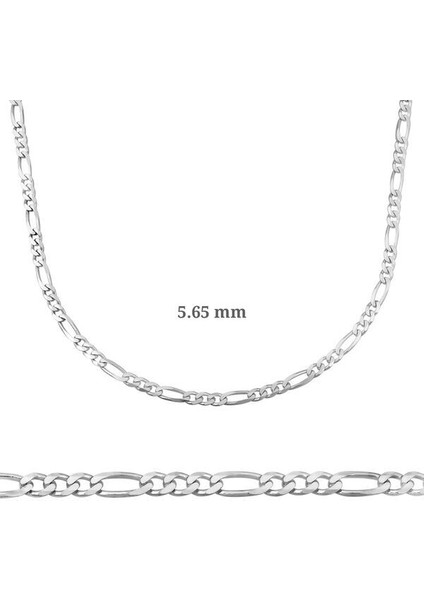 Figaro Zincir 5,65MM 925 Ayar Gümüş Erkek Kolye