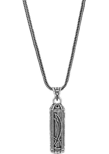 Zulfikar Tasarımlı Kebir Dualı Cevşen 925 Ayar Gümüş Erkek Kolye