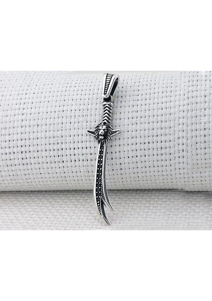 Aslan Tasarımlı Zulfikar 925 Ayar Gümüş Erkek Kolye Ucu