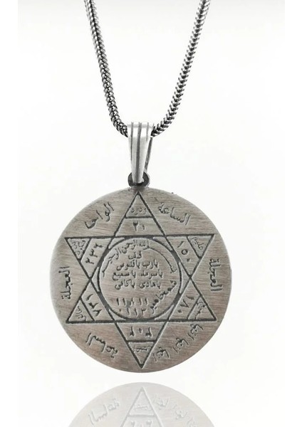 Süleyman Mührü 925 Ayar Gümüş Erkek Kolye