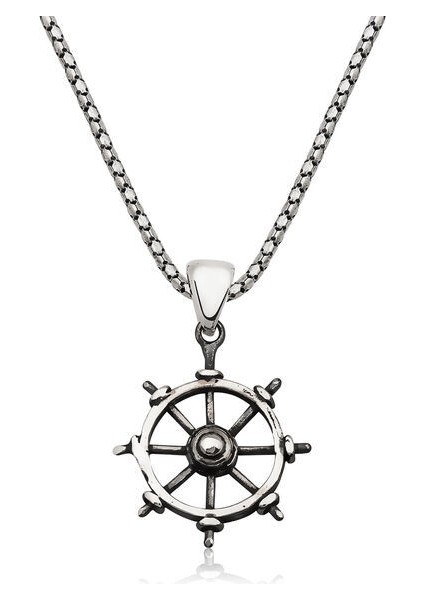 Gemi Dümeni 925 Ayar Gümüş Erkek Kolye