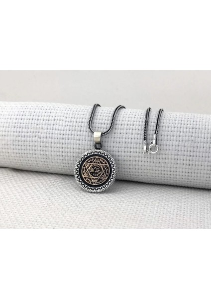 Hz Süleyman Mührü 925 Ayar Gümüş Erkek Kolye