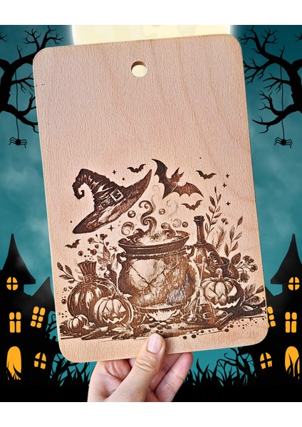 Halloween Temalı Ahşap Kesme Tahtası modelleri