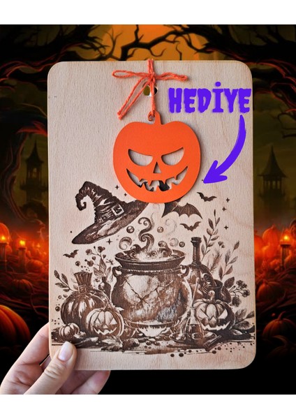 Halloween Temalı Ahşap Kesme Tahtası fırsatları