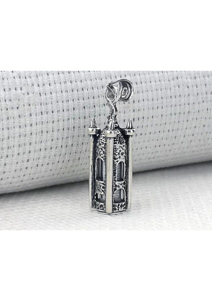 Minare Tasarımlı Cevşen Kebir Dualı 925 Ayar Gümüş Erkek Kolye