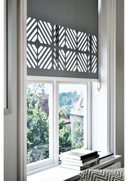 Lazer Kesim Mat Stor Perde, Lazer Kesimli Klasik Serisi, C-201004 Antrasit Renk fiyatları