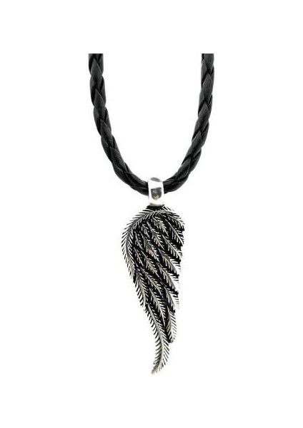 Özel Kartal Kartal Tasarımlı Deri Ipli 925 Ayar Gümüş Erkek Kolye