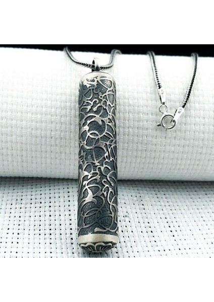 Silindir Cevşeni Kebir Dualı 925 Ayar Gümüş Erkek Kolye