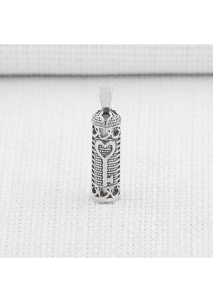 Kalp Anahtar Dualı Cevşen 925 Ayar Gümüş Erkek Kolye