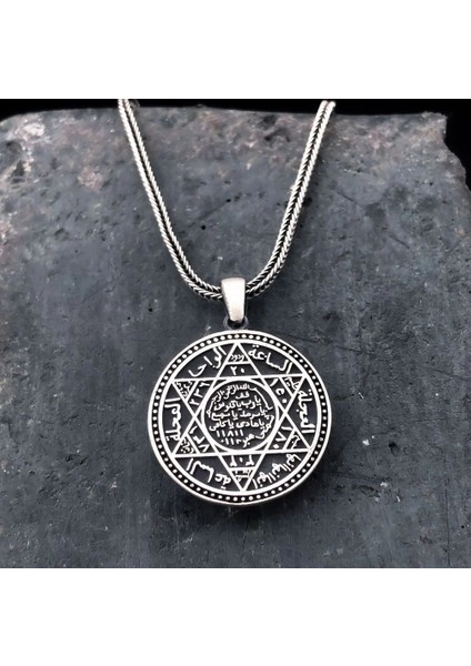 Süleyman Mührü 925 Ayar Gümüş Erkek Kolye