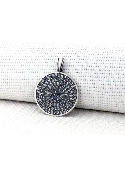 Allahın 99 Ismi Yazılı Esmaul Husna 925 Ayar Gümüş Erkek Kolye Ucu