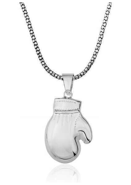 Boks Eldiveni 925 Ayar Gümüş Erkek Kolye