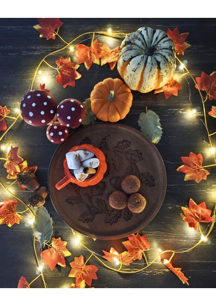 Meşe Palamudu Temalı Ahşap Sunum Tabağı modelleri