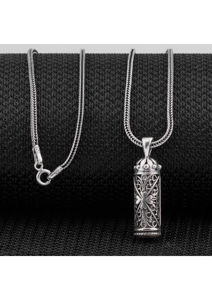 Tasarım Cevşen Dualı 925 Ayar Gümüş Erkek Kolye