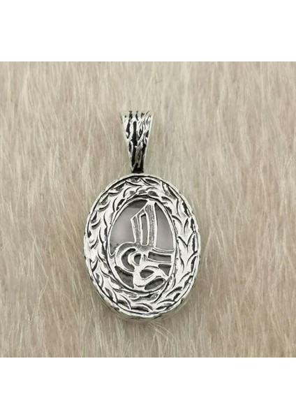 Tuğra Tasarımlı Dualı 925 Ayar Gümüş Erkek Kolye Ucu