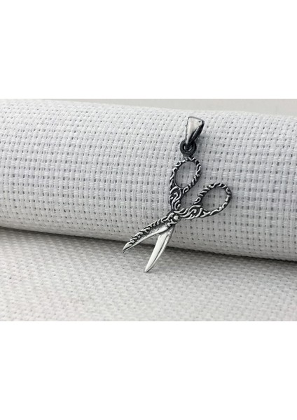Makas Tasarımlı 925 Ayar Gümüş Erkek Kolye Ucu