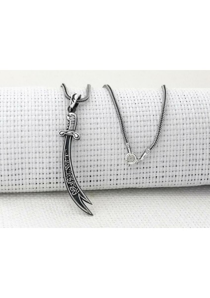 Zulfikar Tasarımlı 925 Ayar Gümüş Erkek Kolye