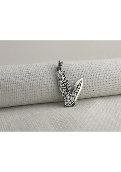 Cakı Özel Tasarımlı Özel Işlemeli 925 Ayar Gümüş Erkek Kolye Ucu