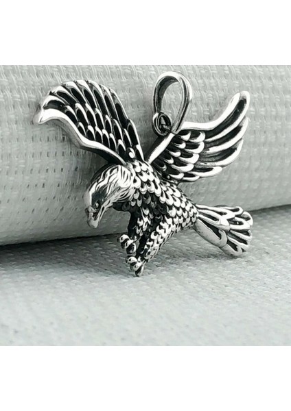 Kartal Tasarımlı 925 Ayar Gümüş Erkek Kolye