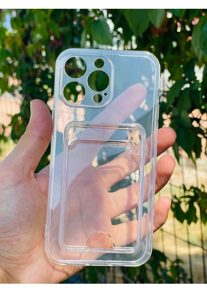 Apple iPhone 14 Pro Max Kılıf Şeffaf Kartlıklı Silikon Azn-Setrakart