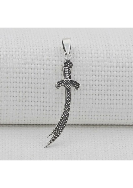 Zülfikar Nokta Tasarımlı 925 Ayar Gümüş Erkek Kolye