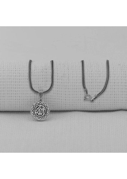 Allah Yazılı Kebir Dualı Cevşen 925 Ayar Gümüş Erkek Kolye