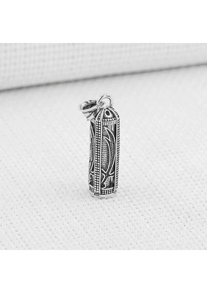 Zulfikar Tasarımlı Kebir Dualı Cevşen 925 Ayar Gümüş Erkek Kolye Ucu