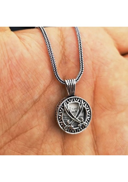 Zulfikar Kebir Dualı Cevşen 925 Ayar Gümüş Erkek Kolye