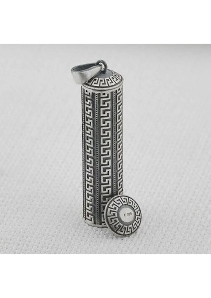 Silindir Cevşeni Kebir Dualı 925 Ayar Gümüş Erkek Kolye Ucu