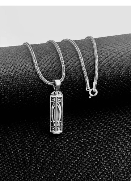 Zülfikar Kebir Dualı Cevşen 925 Ayar Gümüş Erkek Kolye