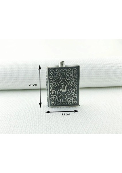 Allah Yazılı Cevşeni Kebir Dualı 925 Ayar Gümüş Erkek Kolye Ucu