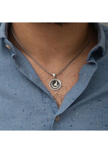 Bozkurt Hilal 925 Ayar Gümüş Erkek Kolye