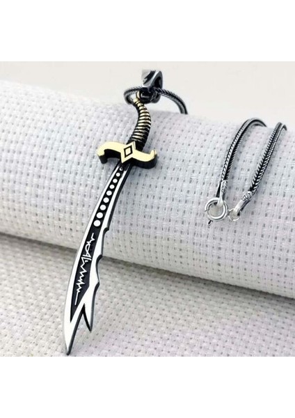 Kalp Atışı Zülfikar Hz Ali 925 Ayar Gümüş Erkek Kolye