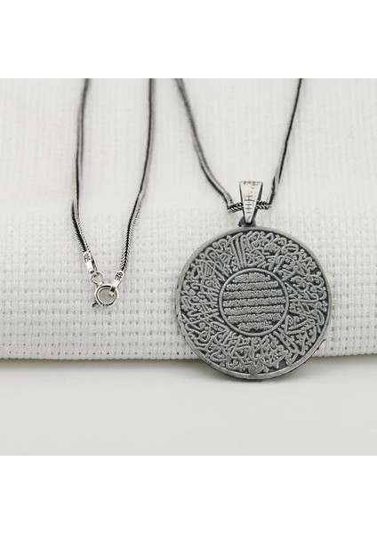 Kitmir ve Nazar Dualı 925 Ayar Gümüş Erkek Kolye