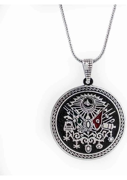 Osmanlı Devlet Arması Büyük 925 Ayar Gümüş Erkek Kolye