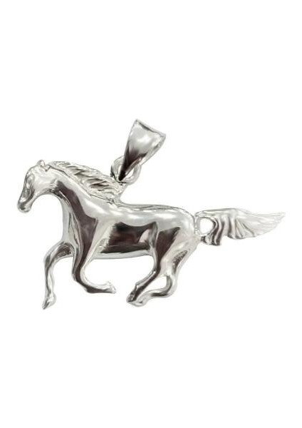 Dört Nala Koşan Üç Boyutlu 925 Ayar Gümüş Erkek Kolye Ucu