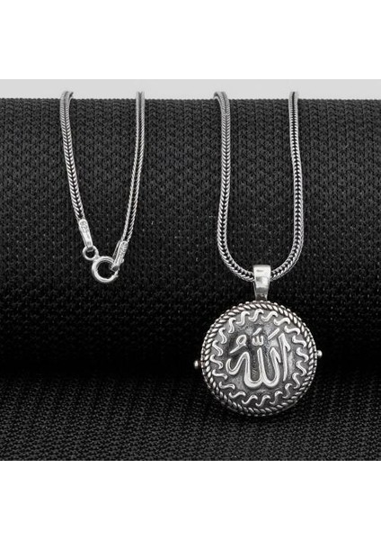 Allah Yazılı Cevşeni Kebir Dualı 925 Ayar Gümüş Erkek Kolye